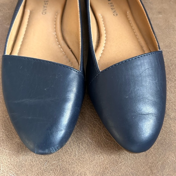 NAVY Lucky Brand Leather Flats 6.5 - Picture 4 of 6